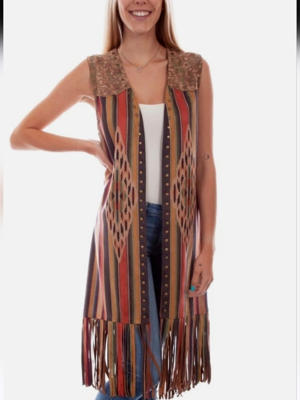Women Scully Juniper Western Vest Size L.